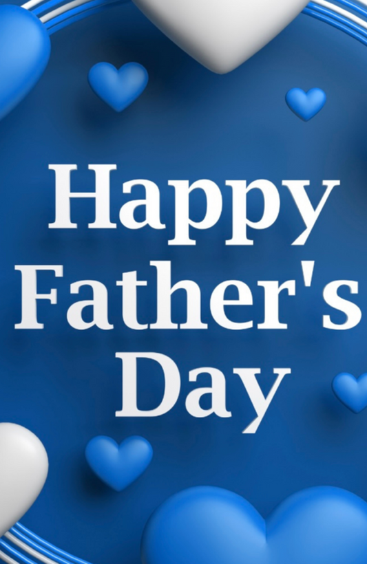 Happy Father’s Day With Blue And White Hearts