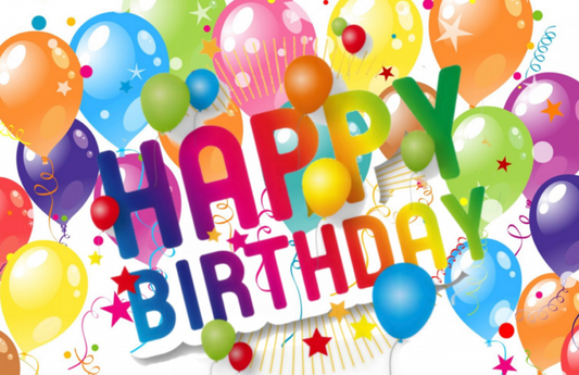 Happy Birthday With Balloons And Stars