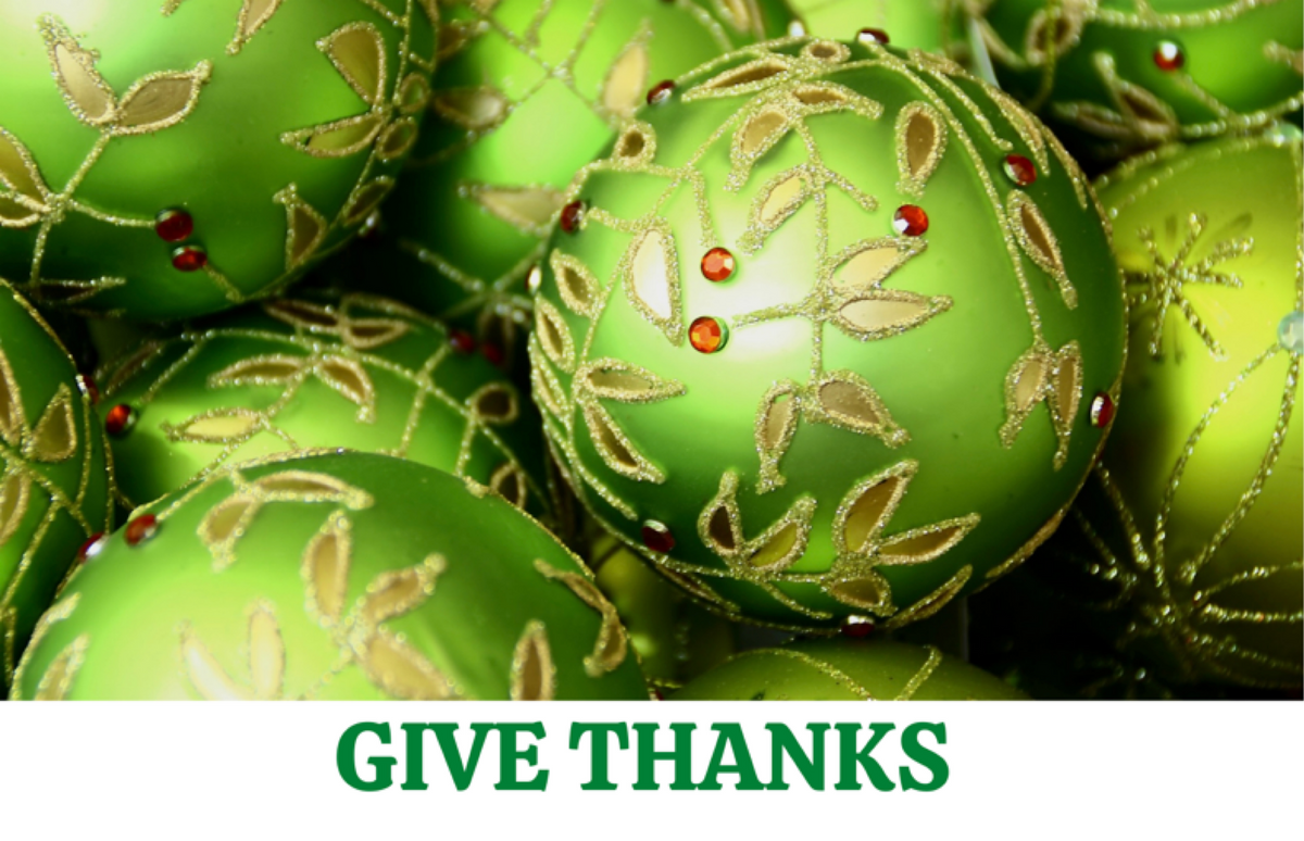 Give Thanks With Green Ornaments