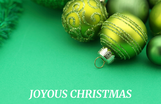 Joyous Christmas With Green Ornaments