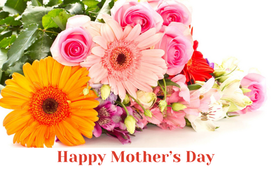 Happy Mother’s Day With Pink Roses And Other Flowers