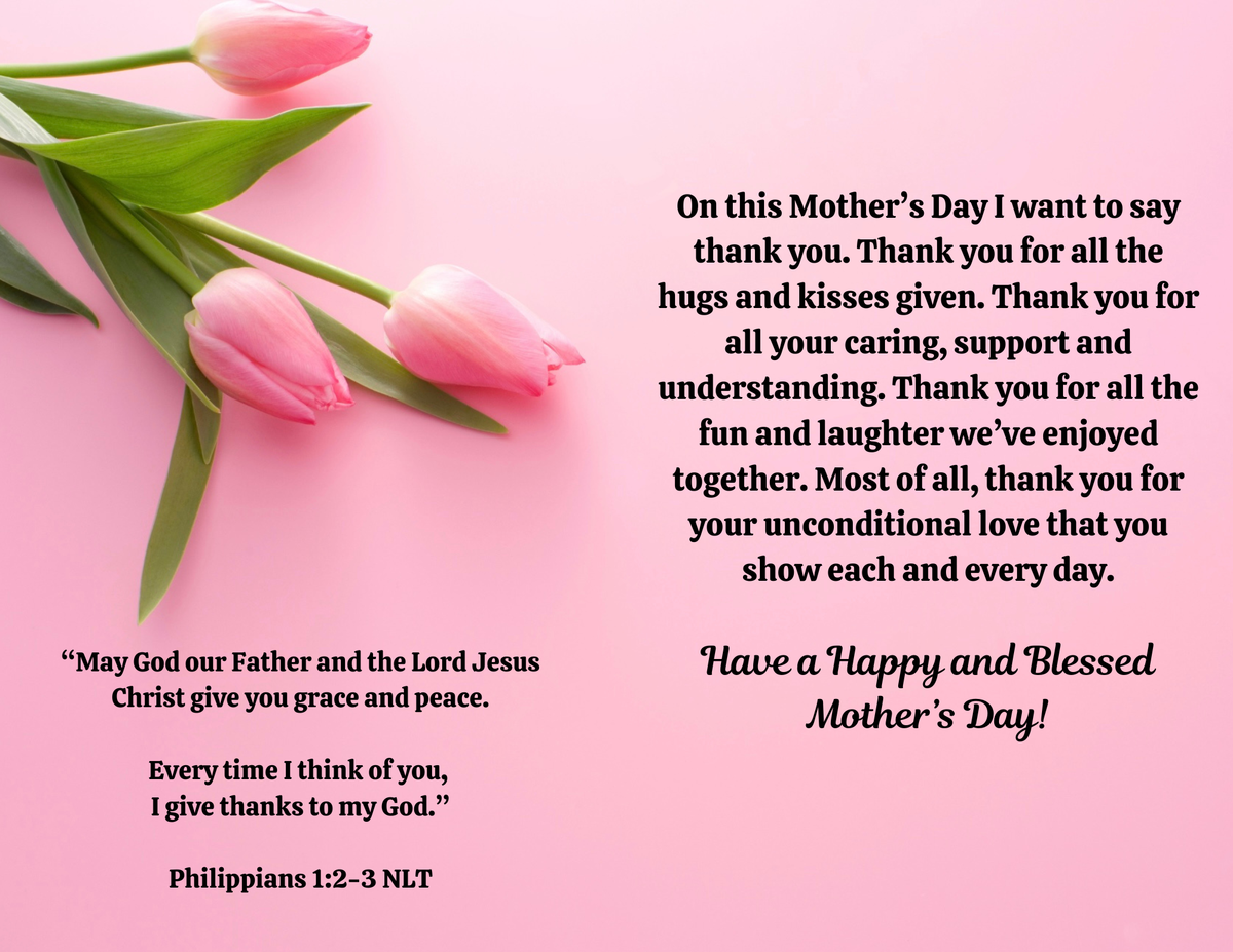 Mother’s Day Thanks With Pink Carnations And A Gift