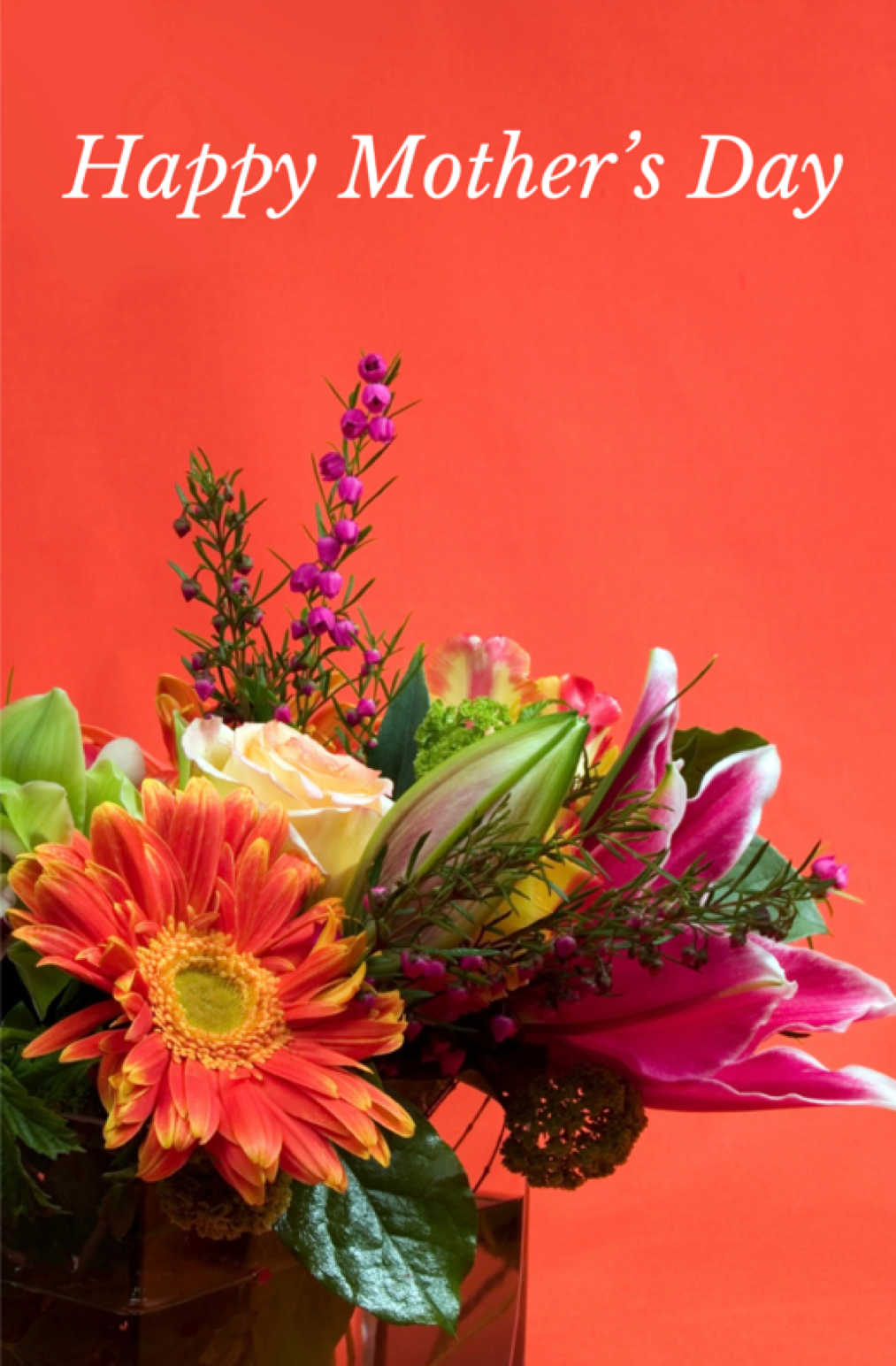 Happy Mother’s Day With Bouquet Of Flowers