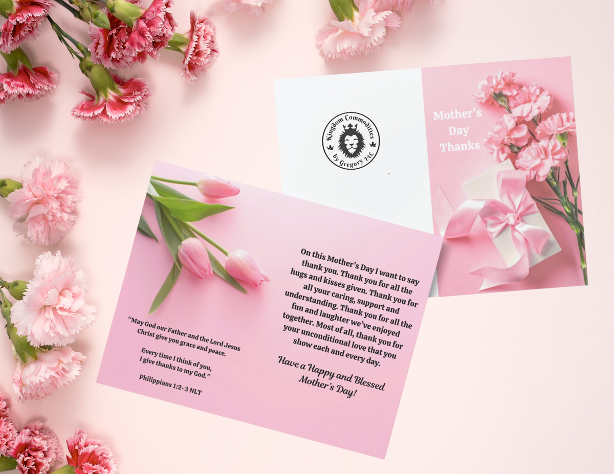 Mother’s Day Thanks With Pink Carnations And A Gift