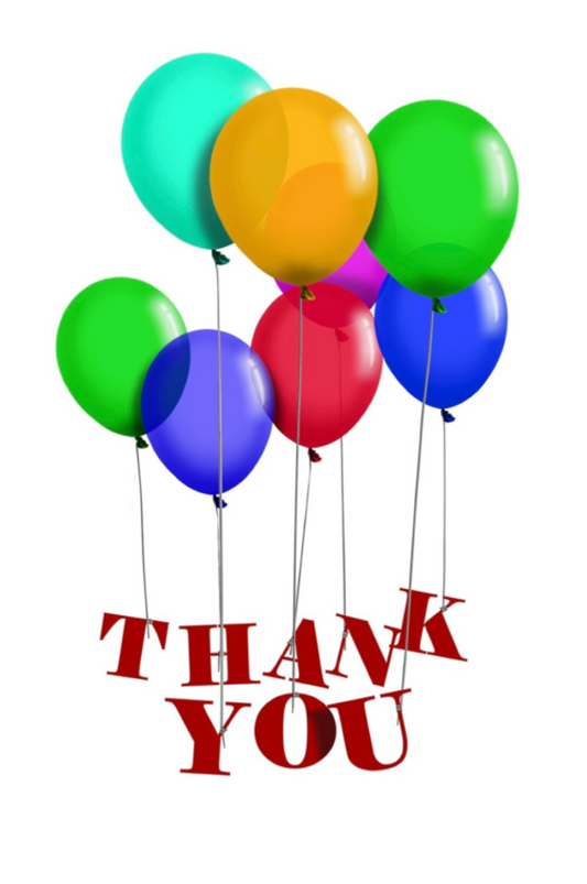 Thank You Attached To Balloons