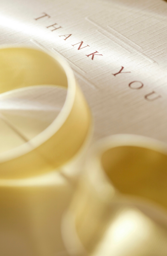 Thank You With Gold Ribbon